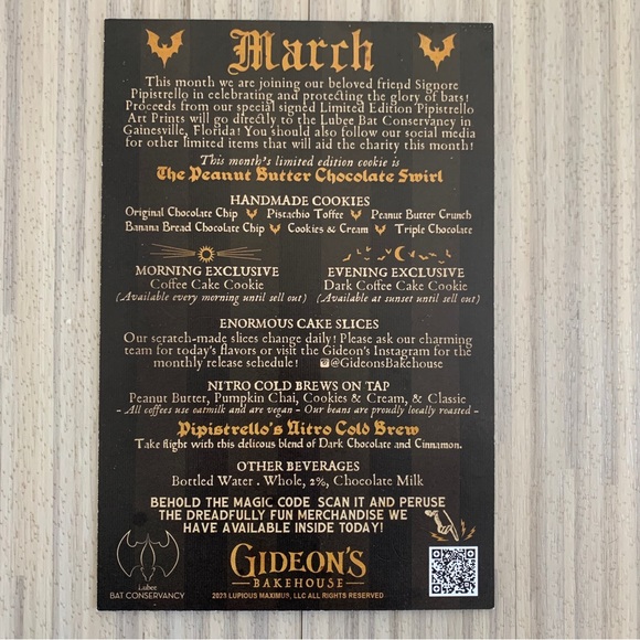 Gideons Bakehouse March 2023 Menu Card, New - Picture 2 of 2